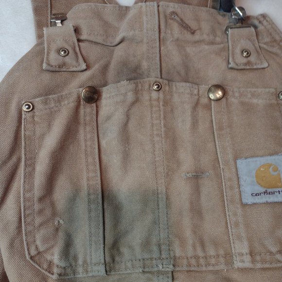 Carhartt Double Knee Duck Overalls for Men (W36 equivalent) cotton Beige type Vintage Second Hand